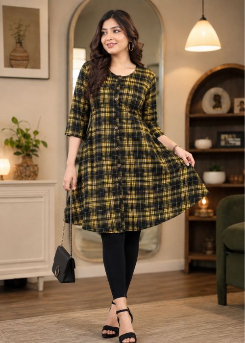 Checked Cotton Kurti
