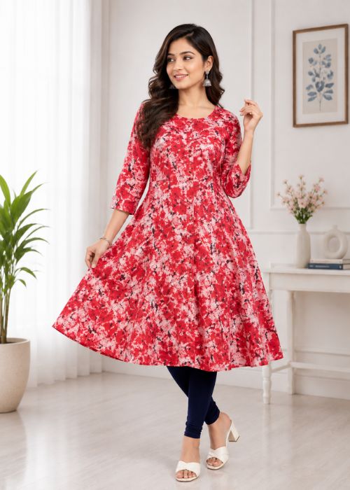 Floral A-Line Anarkali Kurta
